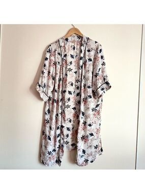 Gibson Latimer Floral Kimono Cardigan Duster Boho Open Front Size 1X Robe